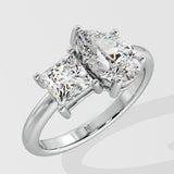 Princess & Pear Toi-et-Moi Diamond Ring