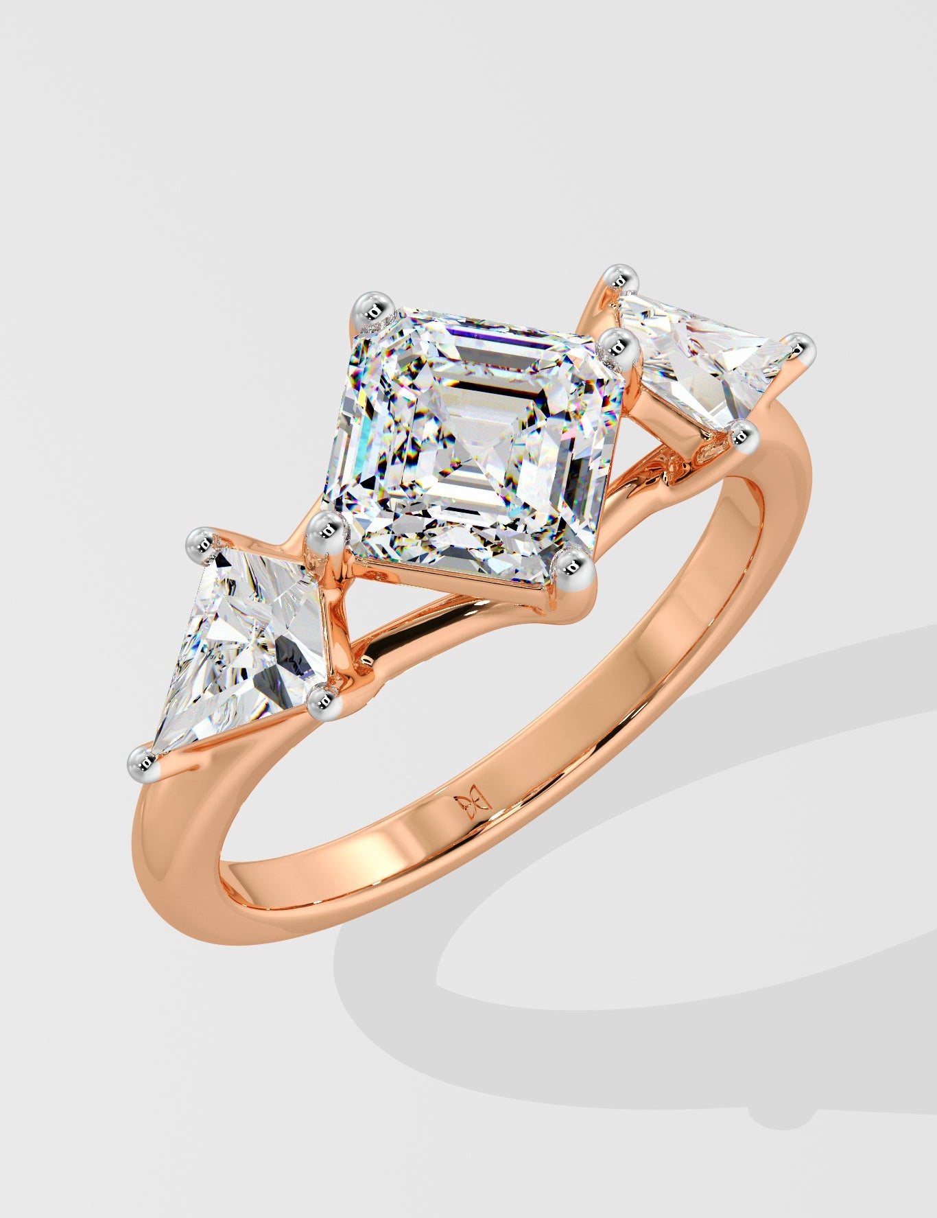 2 Ct Asscher Kite Ring