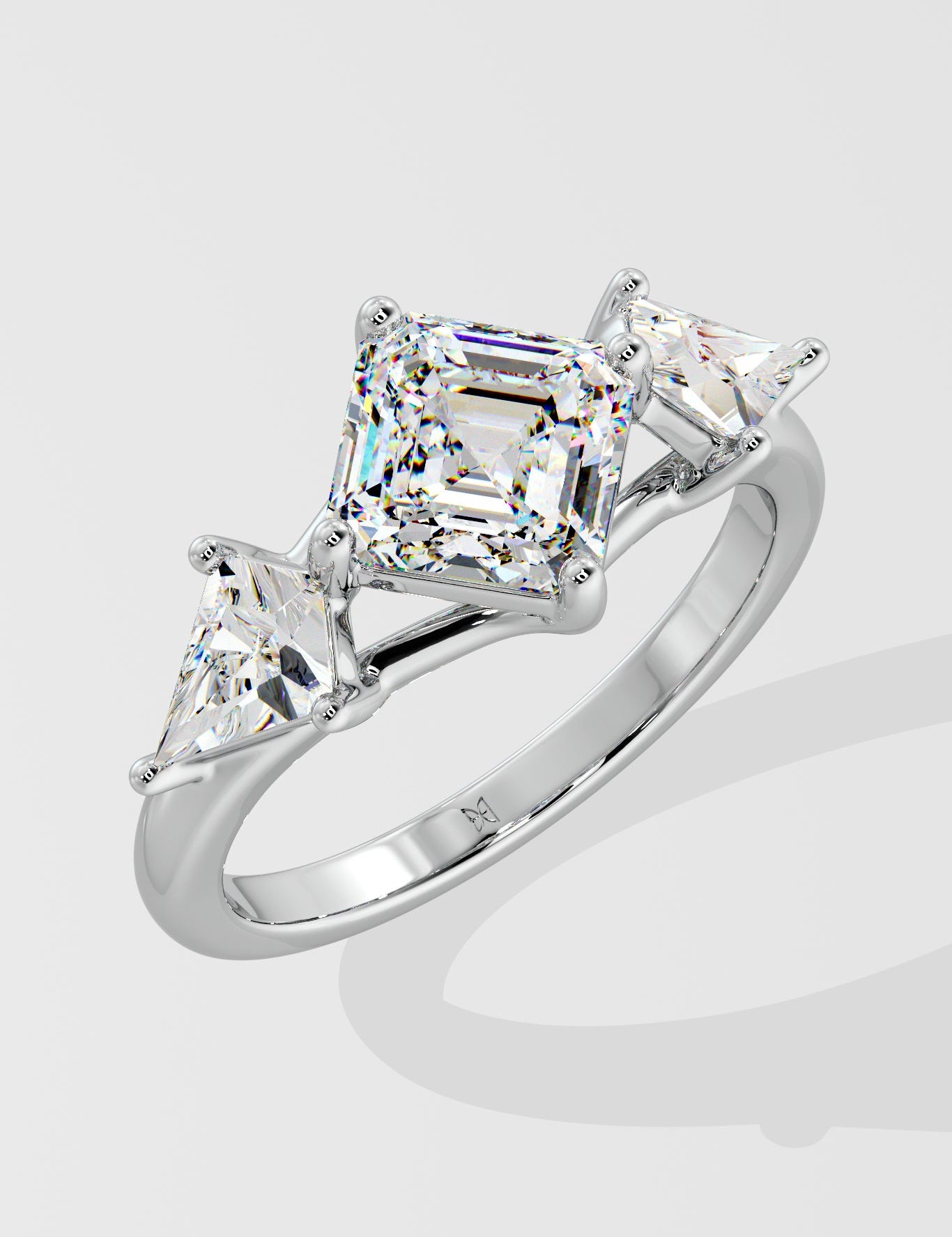 2 Ct Asscher Kite Ring