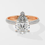 3 ct Pear Ritz Ring