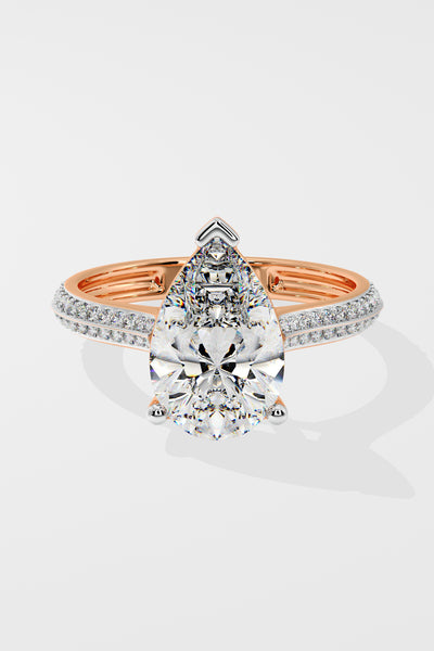 3 ct Pear Ritz Ring