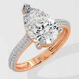 3 ct Pear Ritz Ring