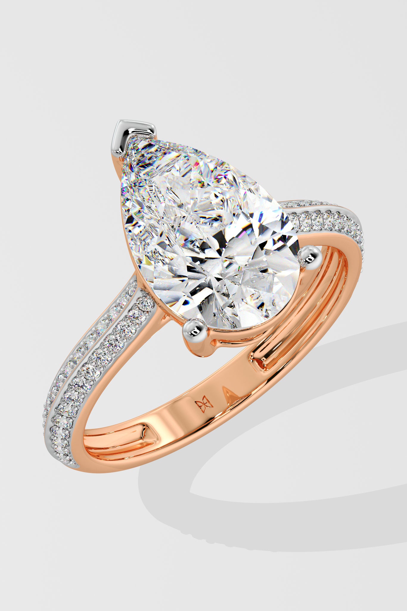 3 ct Pear Ritz Ring