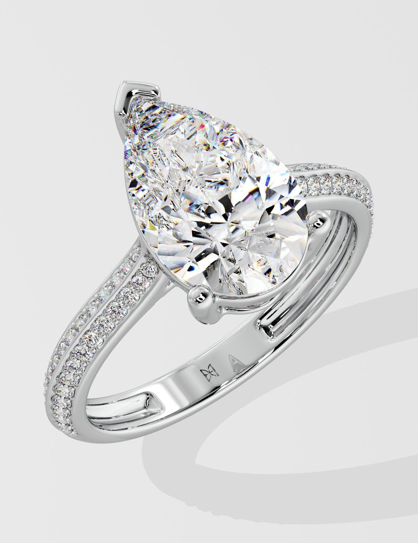 3 ct Pear Ritz Ring
