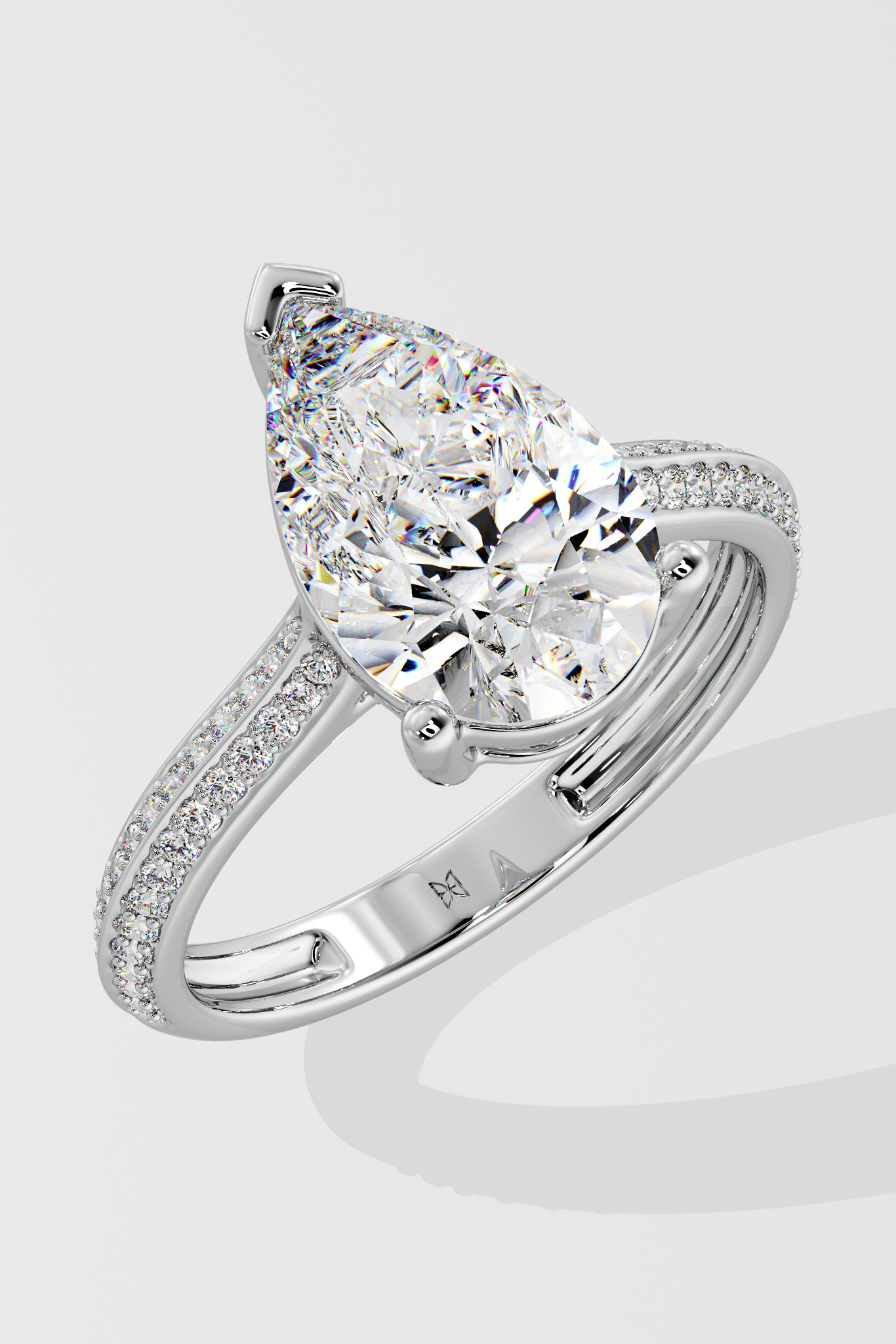 3 ct Pear Ritz Ring