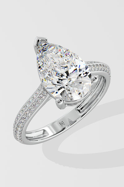 3 ct Pear Ritz Ring