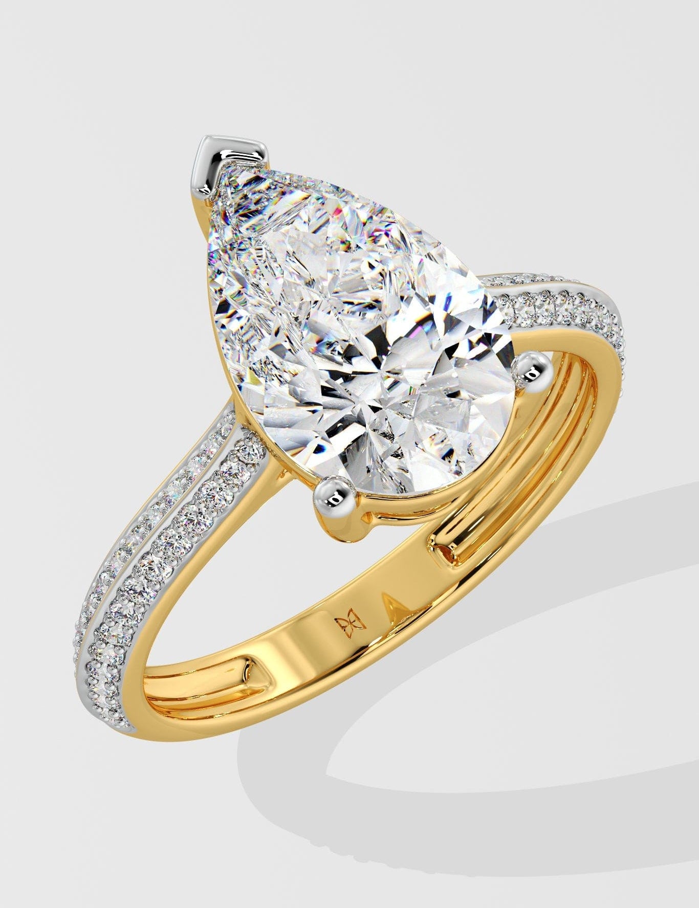 3 ct Pear Ritz Ring