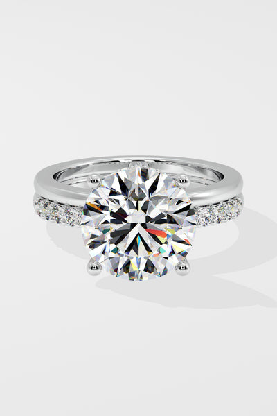 3 ct Double Band Solitaire Ring