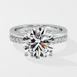 3 ct Double Band Solitaire Ring