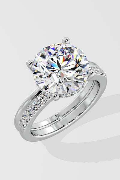 3 ct Double Band Solitaire Ring