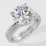 3 ct Double Band Solitaire Ring