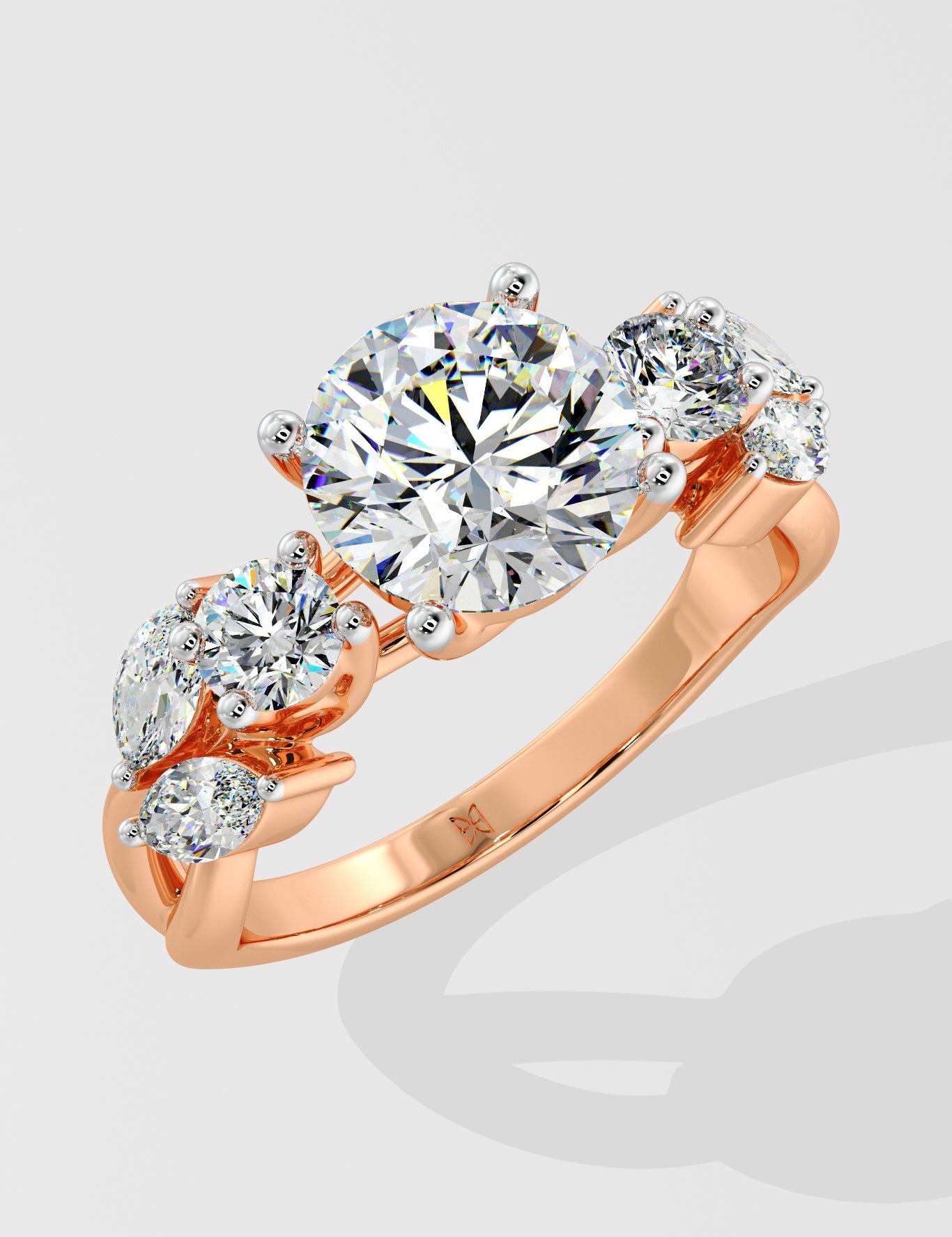 Lab Grown Plume Diamond Ring