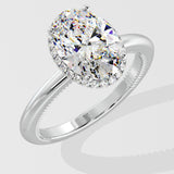 2 Ct Oval Halo Diamond Ring