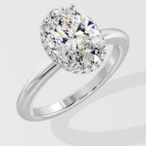 2 Ct Oval Halo Diamond Ring