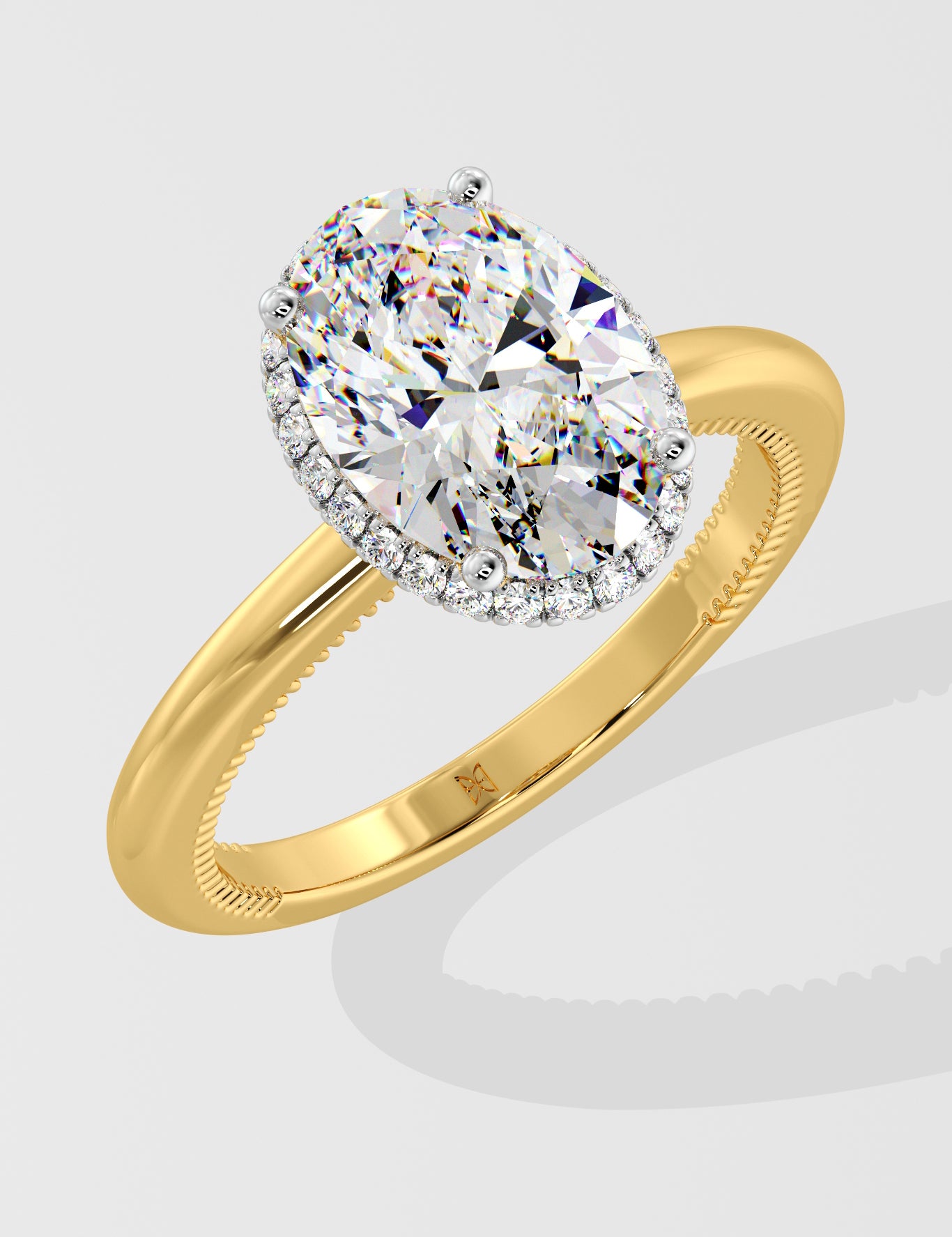 2 Ct Oval Halo Diamond Ring