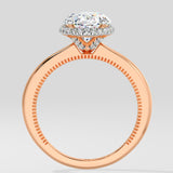 2 Ct Oval Halo Diamond Ring