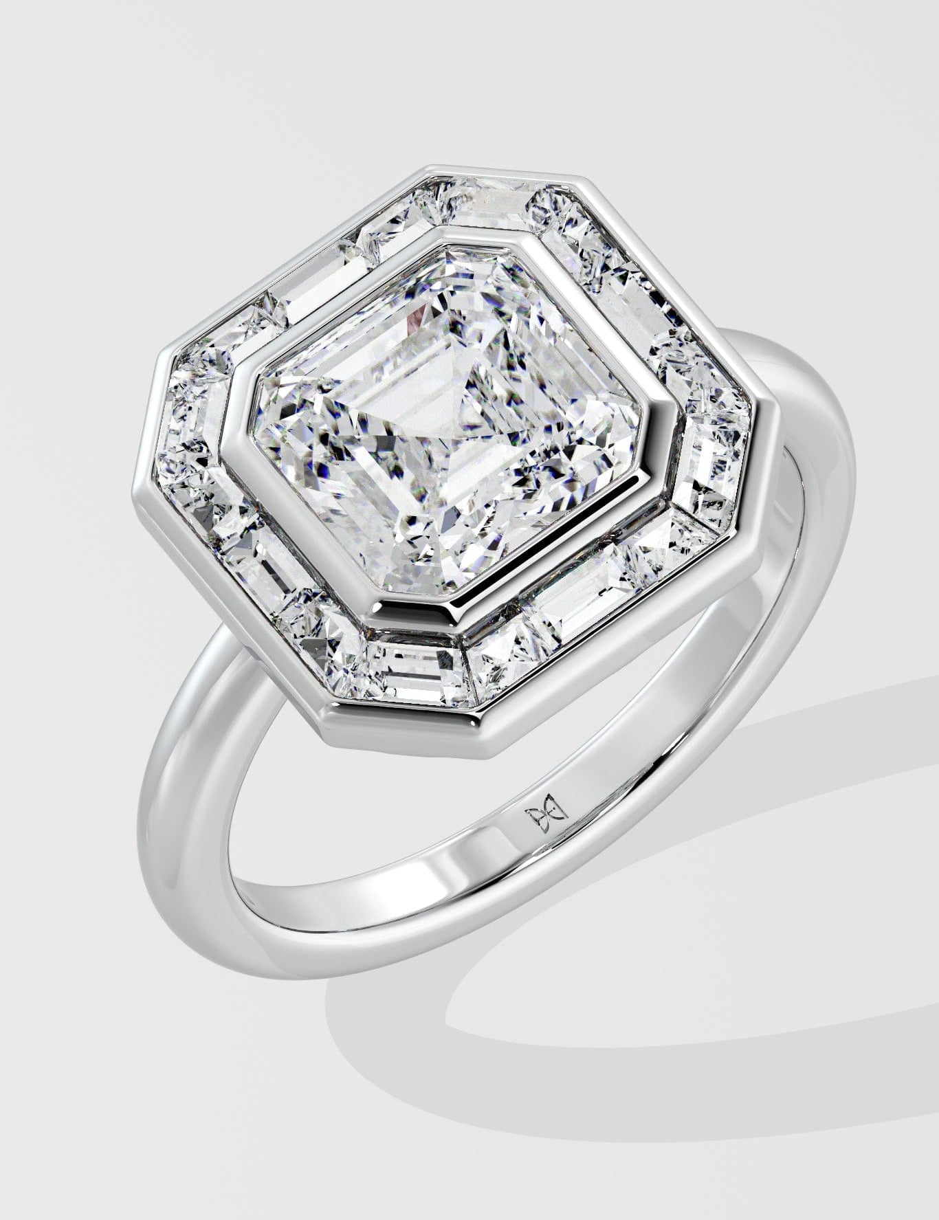 3.5 ct Asscher Halo Ring