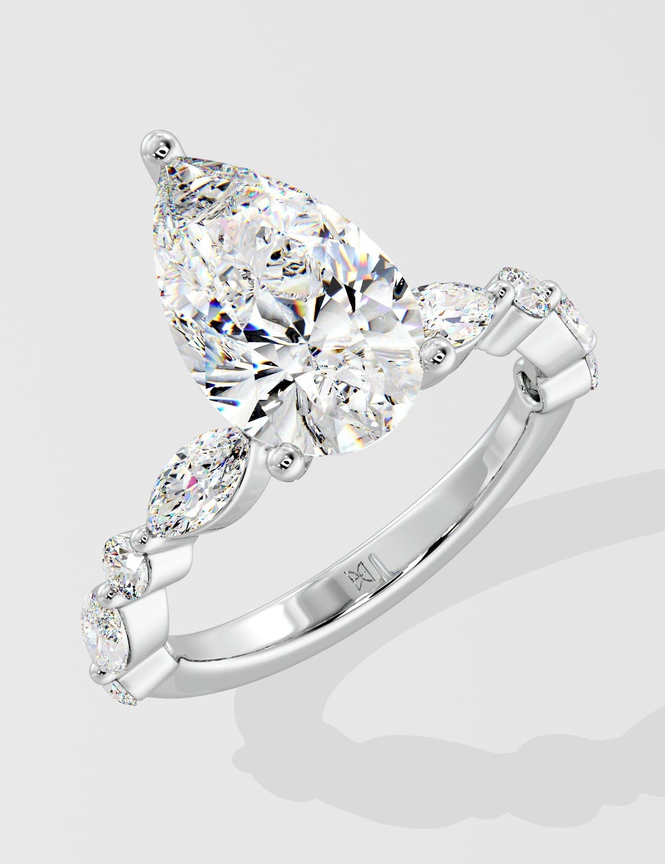 2 ct Pear Askew Diamond Ring