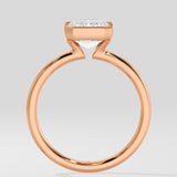 2.5 Ct Emerald Half Bezel Ring