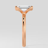 2.5 Ct Emerald Half Bezel Ring