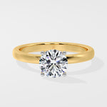 Diamond ring with a light gray background