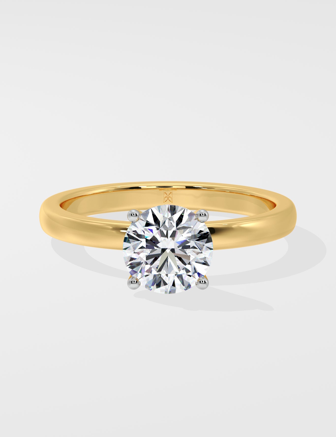 Diamond ring with a light gray background