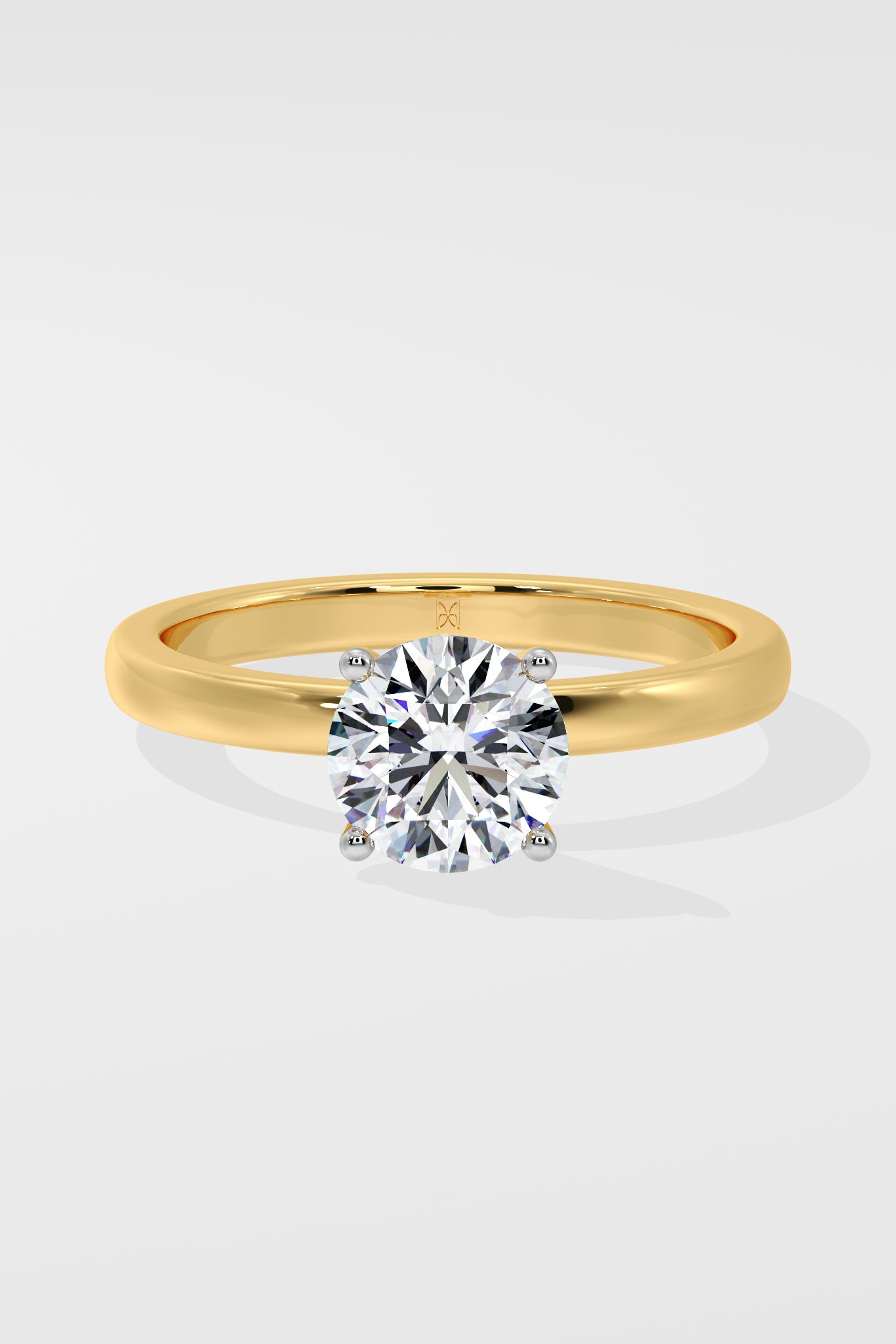 Diamond ring with a light gray background