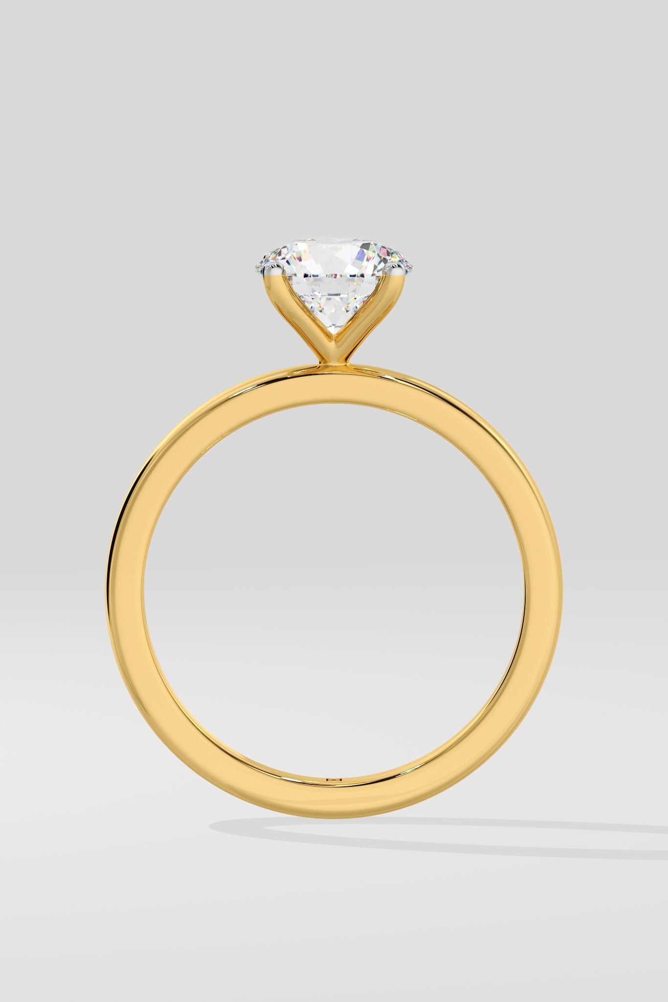 Diamond ring with a light gray background