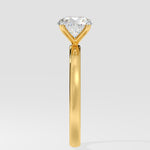 Lab grown diamond ring with a light gray background