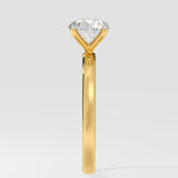 Lab grown diamond ring with a light gray background