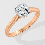 1 ct Cushion Bezel Diamond Ring