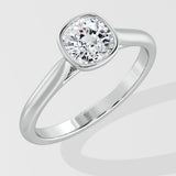 1 ct Cushion Bezel Diamond Ring