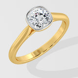 1 ct Cushion Bezel Diamond Ring