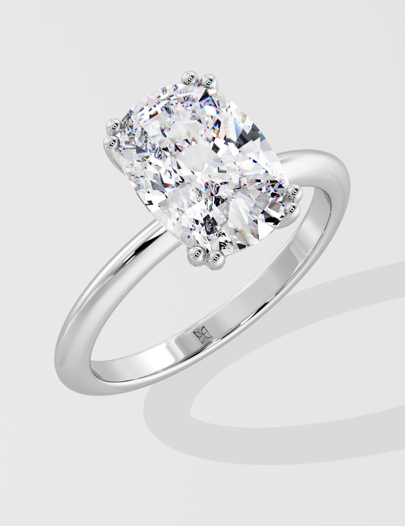 2 ct Elongated Cushion Diamond Ring