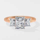 4 ct Radiant Trio Ring