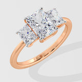 4 ct Radiant Trio Ring