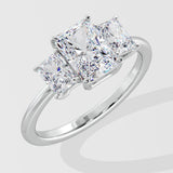 4 ct Radiant Trio Ring