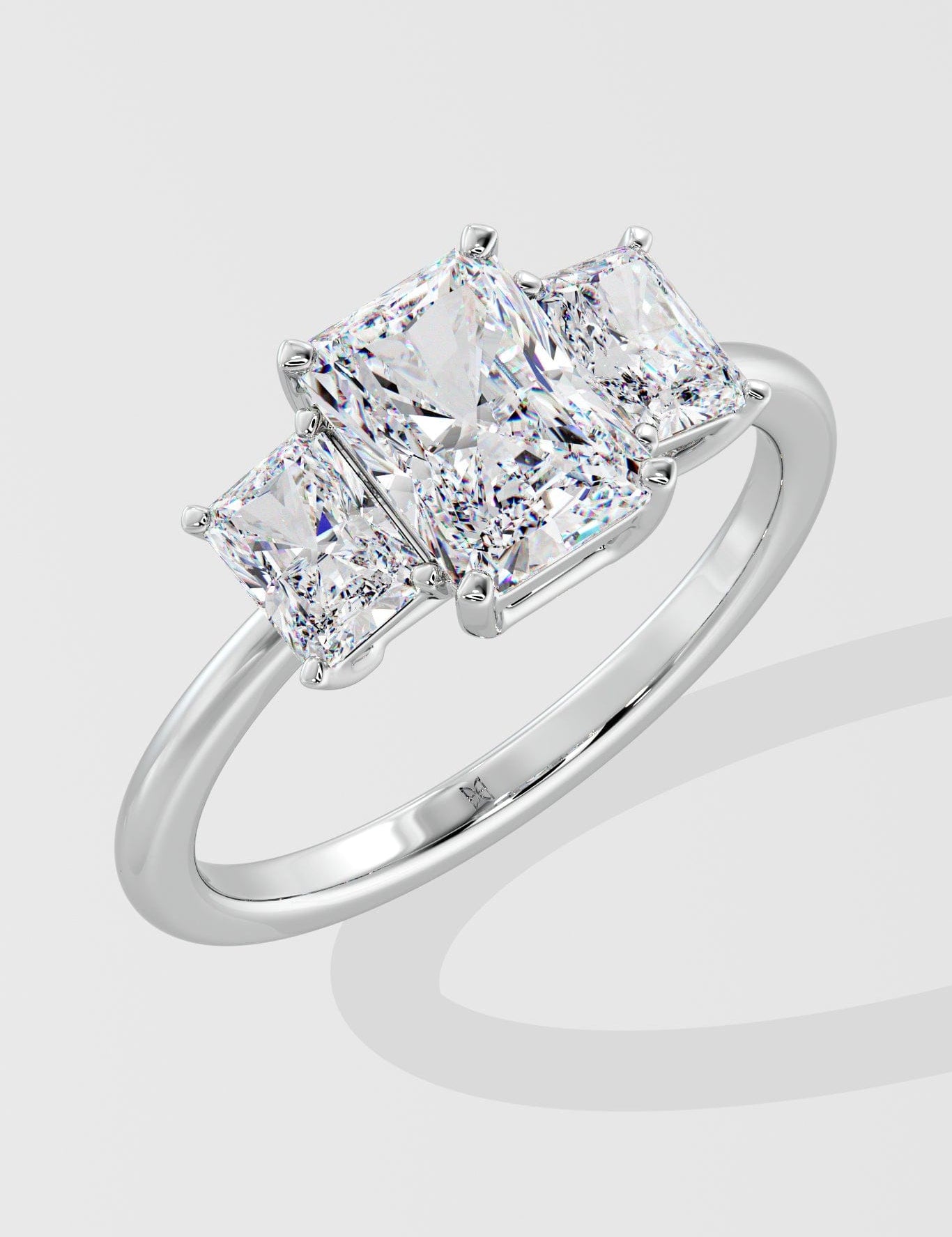 4 ct Radiant Trio Ring