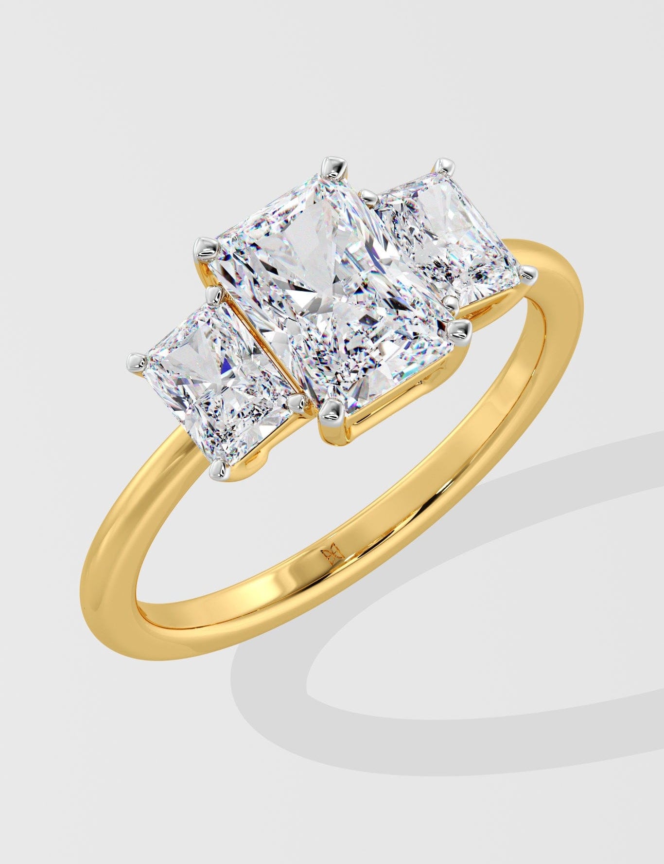 4 ct Radiant Trio Ring