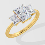 4 ct Radiant Trio Ring