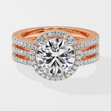 2 ct Aurora Triple Row Diamond Ring