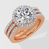 2 ct Aurora Triple Row Diamond Ring