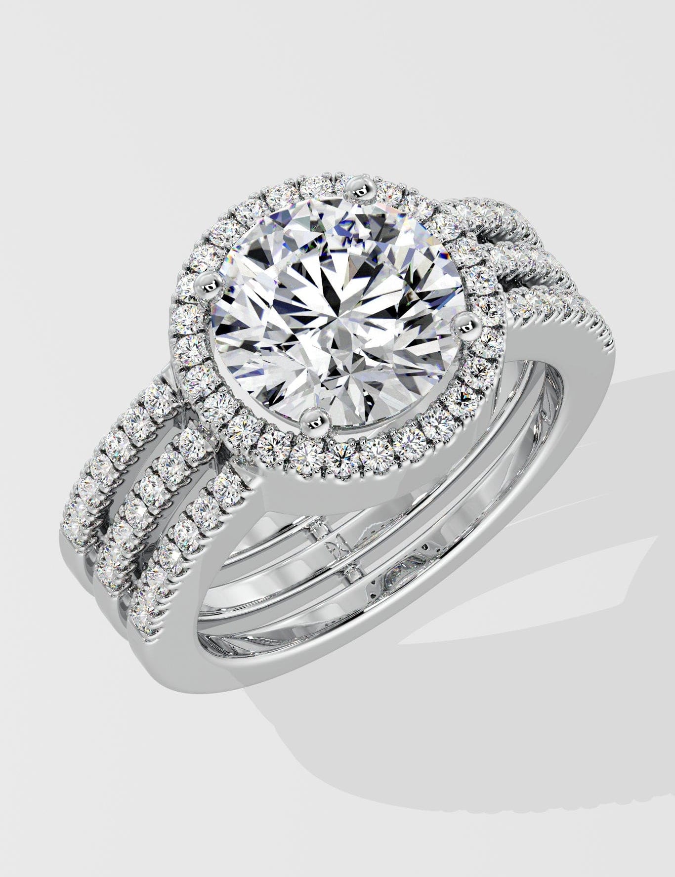 2 ct Aurora Triple Row Diamond Ring