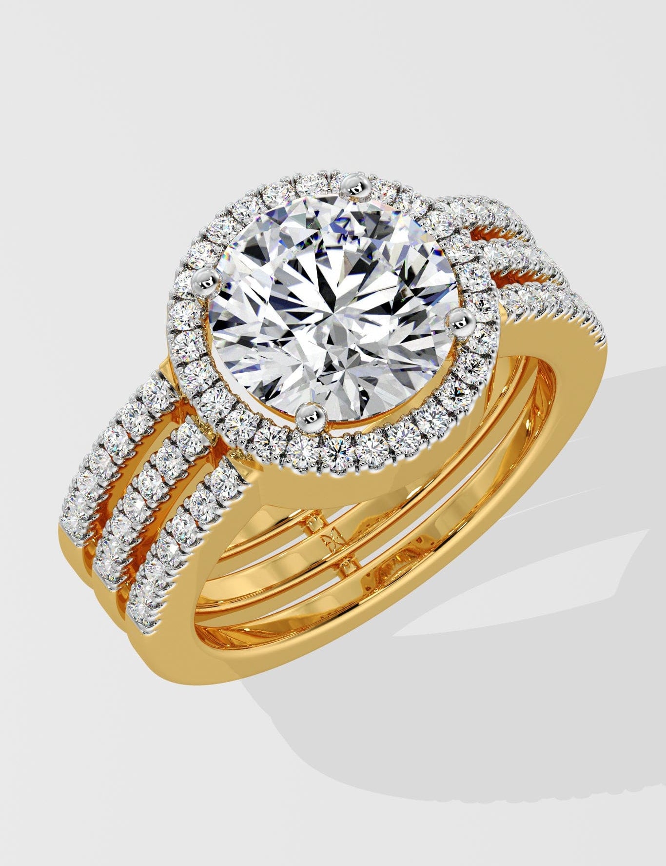 2 ct Aurora Triple Row Diamond Ring