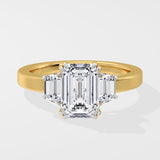 2.5 Ct Trinity Emerald Ring