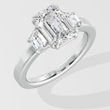 2.5 Ct Trinity Emerald Ring