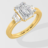2.5 Ct Trinity Emerald Ring
