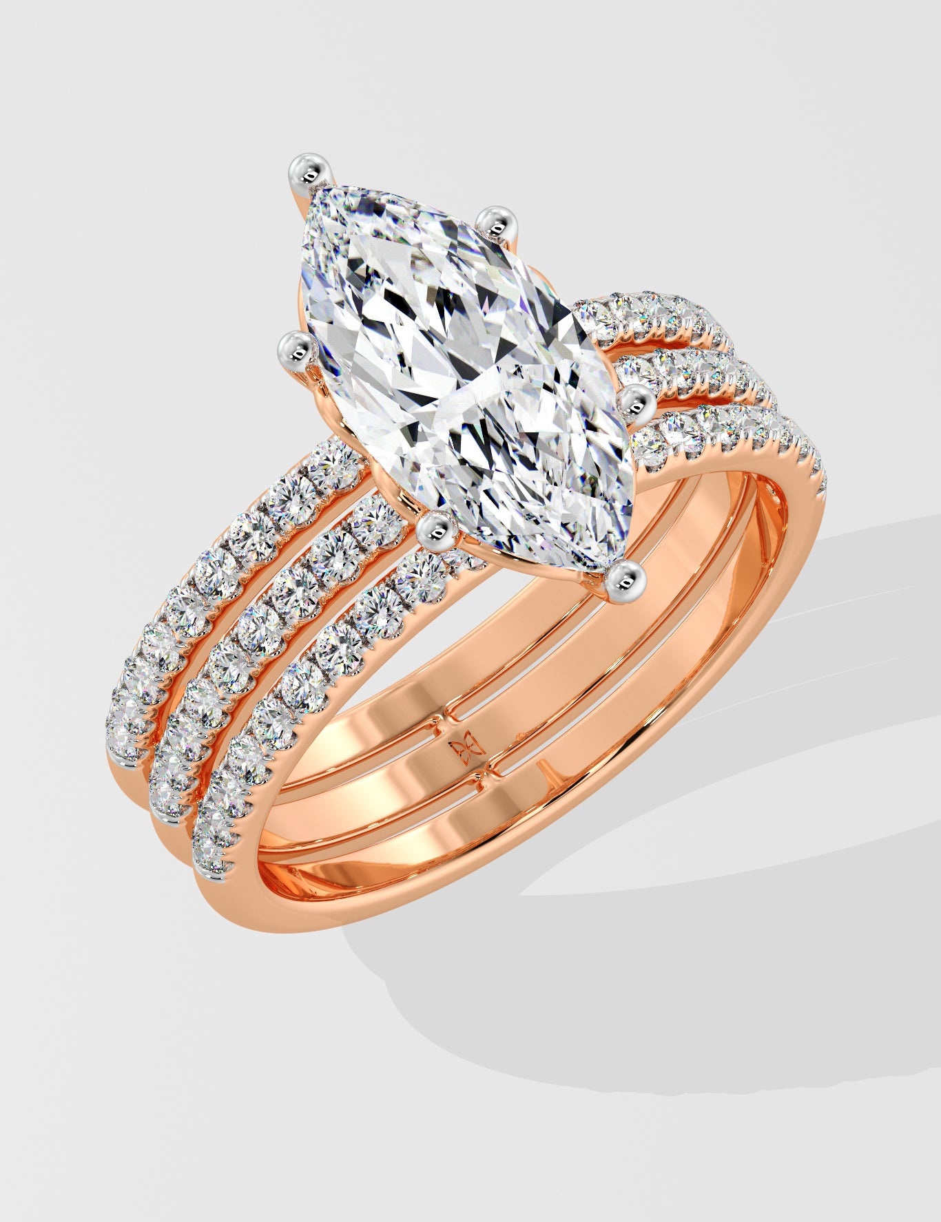 2 Ct Marquise Triad Diamond Ring