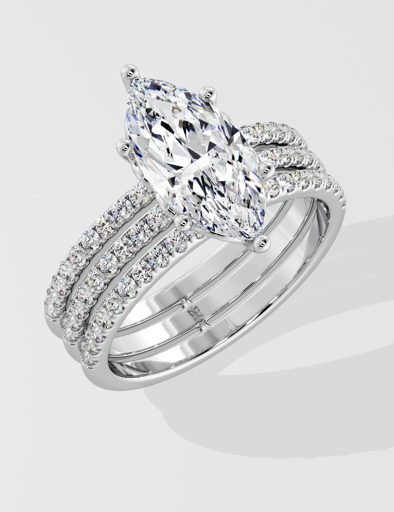 2 Ct Marquise Triad Diamond Ring