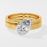 2 Ct Angular Pear Bezel Ring